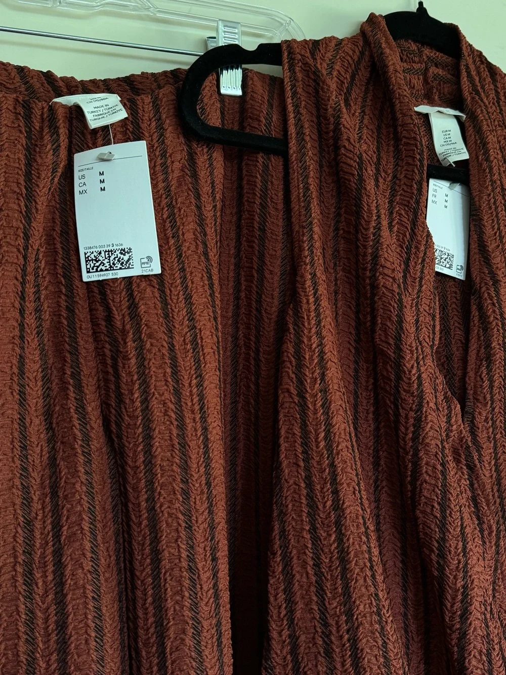 H&M Rust and Black Striped Wide-Leg Set